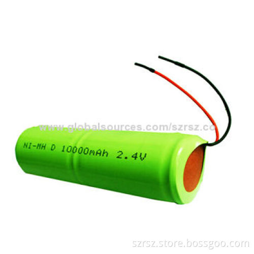 NiMH Battery, 2.4V Voltage, 10,000mAh Capacity